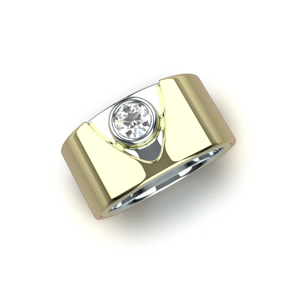 custom jewellery - double sleeved ring with diamond by Bruce Trick