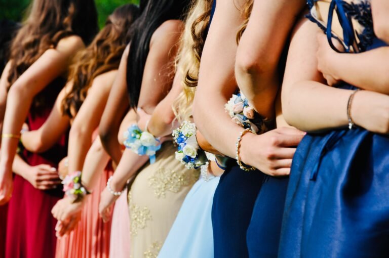 Young ladies in dresses