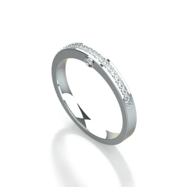 Diamond wedding ring in 14k white gold by Bruce Trick