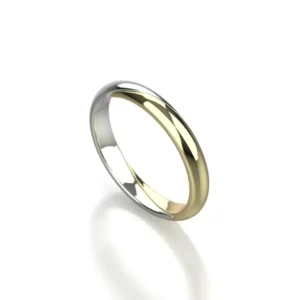 14k white gold and 14k yellow gold two-tone wedding ring by Bruce Trick