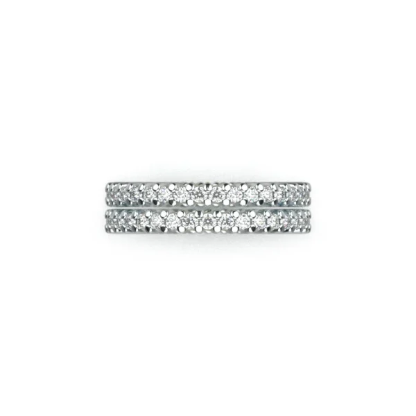 two diamonds eternity bands in 14k white gold by Bruce Trick