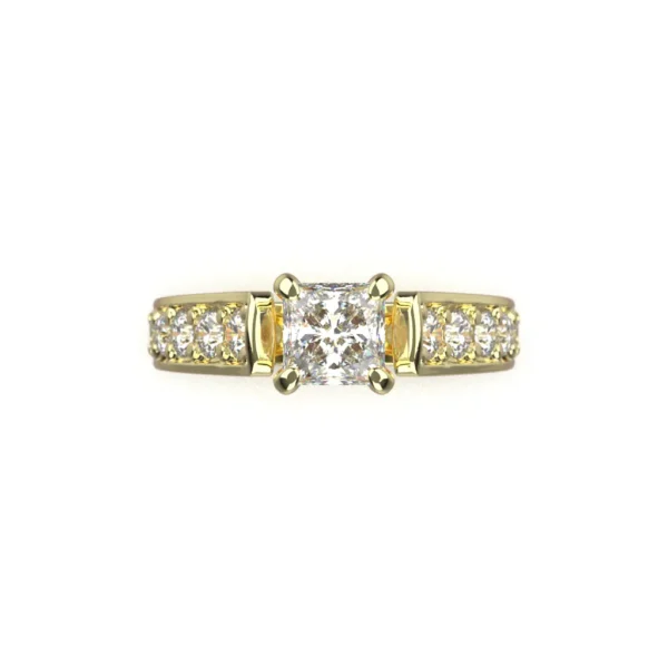 14k yellow gold diamond engagement ring by Bruce Trick