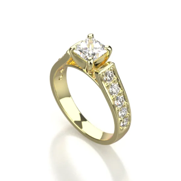 14k yellow gold diamond engagement ring by Bruce Trick