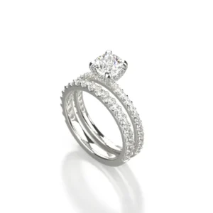 14k white gold diamond ring set design by Bruce Trick
